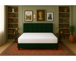 Boxspring Bed met Opbergruimte Torino 200x220 cm Luxe Pocketvering Matras Stof donkergroen Gratis 2x Hoofdkussens