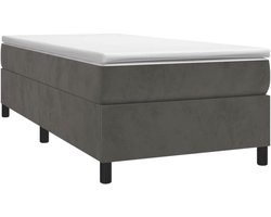 Boxspring Bed - Slaapmeubel Ledikant - Comfortabel Slapen - Gevoerd Hoofdbord - 100x200cm - Donkergrijs