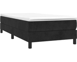 Boxspring Bed - Slaapmeubel Ledikant - Comfortabel Slapen - Gevoerd Met Velours - 90x190 cm - Zwart