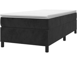 Boxspring bed - Slaapmeubel ledikant - Comfortabel slapen - Zacht fluweel materiaal - 90x190 cm - Zwart