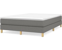 Boxspring bed - Slaapmeubel Ledikant - Goede nachtrust - Duurzaam stof materiaal - 140x200 cm - Donkergrijs
