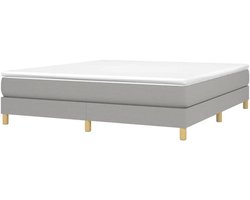 Boxspring Bed - Slaapmeubel Ledikant - Goede Nachtrust - Multiplex Lattenbodem - 160x200 cm - Lichtgrijs