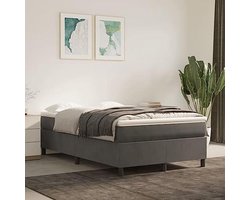 Boxspring Bed Velvet Donkergrijs 120x200cm - Dubbelbed voor Slaapkamer