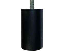 Boxspring Bedden Meubelpoten Set 6 stuks cilindervormige houten bedpoot hoogte 12 cm (M8) Zwart