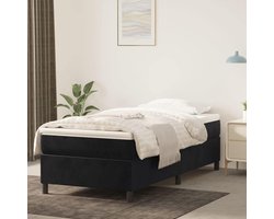 Boxspring Bedframe - Bedbodem Stevig - Rustig Slapen - Zacht Velours - 90 x 190 cm - Zwart
