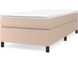 Boxspring bedframe - Bedombouw kunstleer - Comfortabel slapen - Stabiele poten - 100x200 cm - Cappuccino bruin