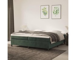 Boxspring Bedframe - Bedombouw Slapen - Rustige Nacht - Zacht Velours - 200x200 cm - Donkergroen