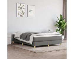 Boxspring bedframe - Bedonderstel - Rustige slaap - Robuuste steunpoten - 140 x 190 cm - Donkergrijs