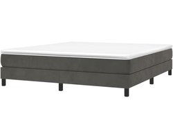 Boxspring bedframe - Gestoffeerd bed - Goede nachtrust - Zacht fluweel - 160x200 cm - Donkergrijs