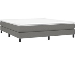 Boxspring Bedframe Grijs 180x200 cm - Compleet Bed met Hoofdbord