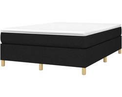 Boxspring Bedframe - Slaapmeubel - Comfortabel Slapen - Stabiele Steunpoten - 140x200cm - Zwart