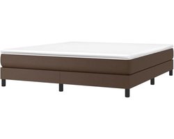Boxspring Bedframe - Slaapmeubel Ledikant - Goede Nachtrust - Duurzaam Kunstleer - 180x200 cm - Bruin