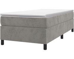 Boxspring bedframe - Slaapmeubel ledikant - Goede nachtrust - Zacht fluweel - 100x200 cm - Lichtgrijs