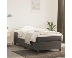 Boxspring bedframe - Slaapmeubel Ledikant - Goede nachtrust - Zacht fluweel - 80x200 cm - Donkergrijs