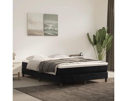 Boxspring Bedframe Velours Zwart 140x200 cm - Stevig Slaapcomfort