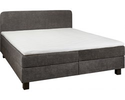 Boxspring Bilbao - Stof - Antraciet - 180 x 102 x 206 cm (BxHxD)