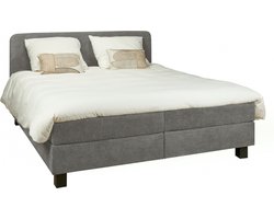 Boxspring Bilbao - Stof - Antraciet - 180 x 102 x 206 cm (BxHxD)