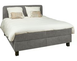 Boxspring Bilbao - Stof - Antraciet/Grijs - 160 x 102 x 206 cm (BxHxD)