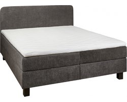 Boxspring Bilbao - Stof - Antraciet/Grijs/Zwart - 180 x 105 x 206 cm (BxHxD)