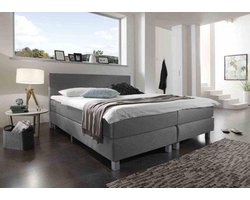 Boxspring Bravo - 140 x 200 - Pocketvering - Stof Grijs