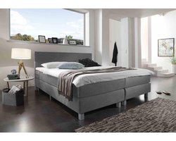 Boxspring Bravo - 200x200 cm - Luxe Pocketvering - Stof Grijs