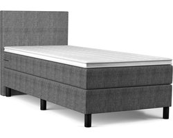 Boxspring Bravo - 90x200 cm - Luxe Pocketvering - Stof Antraciet