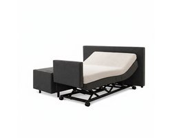 Boxspring ComfortLift – Hoog-Laag Bed 1-persoons Elektrisch Verstelbaar 100x200 cm – incl. voetbord – Verzorgingsbed / Seniorenbed – Antraciet