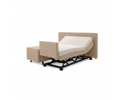 Boxspring ComfortLift – Hoog-Laag Bed 1-persoons Elektrisch Verstelbaar 90x210 cm – incl. voetbord – Verzorgingsbed / Seniorenbed – Beige