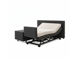 Boxspring ComfortLift – Hoog-Laag Bed 2-persoons Elektrisch Verstelbaar 180x200 cm – incl. voetbord – Verzorgingsbed / Seniorenbed – Antraciet