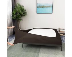 Boxspring Cover Full Size - Jersey Knit & Stretchy Wrap voor Bedrok - Bruin