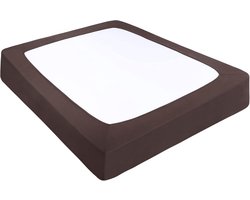 Boxspring Cover Stretch Stof Wrap Around 4 Zijden Bed Skirt Wrinkle Vrij voor Thuis, Elastische Matras Cover Past op Matrassen tot 14 Inch Bruin Super King