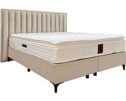 Boxspring Diana met opbergruimte - Taupe - 180x200cm - Rivièra Velvet