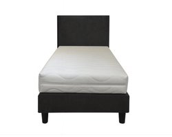 Boxspring Doetinchem - OP MAAT - 130x180 (inclusief hoofdbord en matras) + (Verkrijgbaar in Zwart, Antraciet, Licht Grijs en Beige) - Alle maten verkrijgbaar