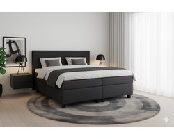 Boxspring DreamLux - 120x210 Compleet - Antraciet Glad - BalBedden