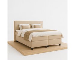 Boxspring DreamLux - 160x200 Compleet - Beige Glad - BalBedden