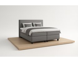Boxspring DreamLux - 160x200 Compleet - Grijs Glad - BalBedden