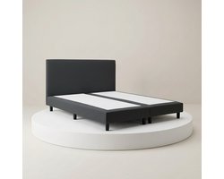 Boxspring DreamLux - 180x220 Zonder matras - Antraciet Glad - BalBedden