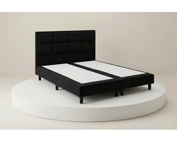 Boxspring DreamLux - 90x210 Zonder matras - Zwart 8 Vaks - BalBedden
