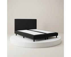 Boxspring DreamLux - 90x210 Zonder matras - Zwart Glad - BalBedden