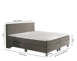 Boxspring Eefje - Beige - 160 x 200 cm | Inclusief gratis topper en antislip