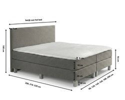 Boxspring Eefje - Beige - 180 x 200 cm | Inclusief gratis topper en antislip