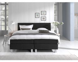 Boxspring Eefje - Leather Look - 180 x 200 cm | Inclusief gratis topper en antislip