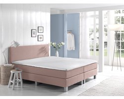 Boxspring Eefje - Roze - 140 x 200 cm | Inclusief gratis topper en antislip