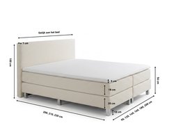 Boxspring Eefje Teddy - Beige - 160 x 200 cm | Inclusief gratis topper en antislip