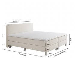 Boxspring Eefje - Teddy - Beige - 180 x 200 cm | Inclusief gratis topper en antislip