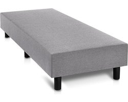 Boxspring Eenpersoons bed - BedNL - 60x200 cm - Zonder Matras - zonder Hoofdbord - Grijs