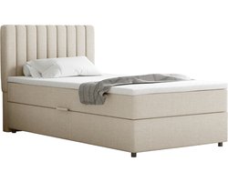 Boxspring Everest 100 x 200 cm tweepersoons met hoogwaardige Bonell-matras en topper