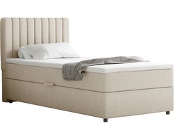 Boxspring Everest 90 x 200 cm tweepersoons met hoogwaardige Bonell-matras en topper