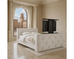 Boxspring Ferrera met voetbord TV-lift 180x200 cm Beige