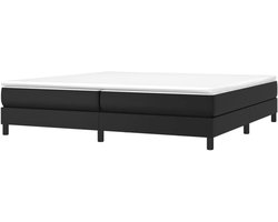 Boxspring Frame - Bedombouw Leerlook - Slaapkamer Inrichten - Modern Design - 200x200 cm - Zwart